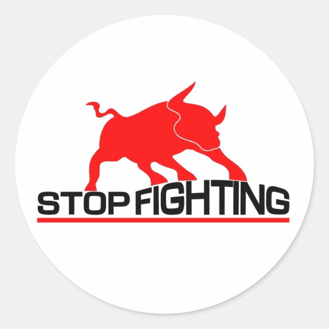 Pegatina Redonda Lucha contra los toros (Anverso)