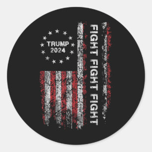 Pegatina Redonda Lucha contra Trump 2024 - Presidente Trump Ele