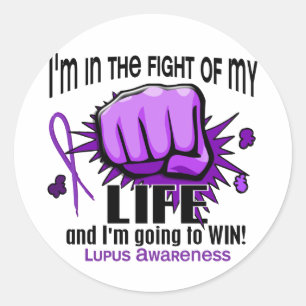 Pegatina Redonda Lucha De Mi Vida 2 Lupus