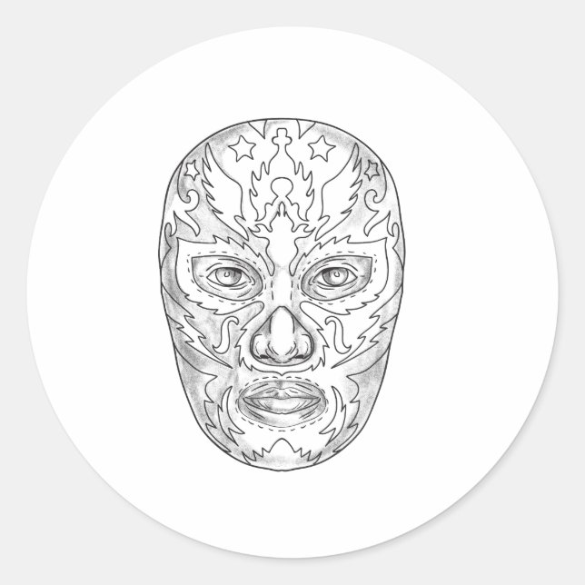 Pegatina Redonda Lucha libre (Anverso)