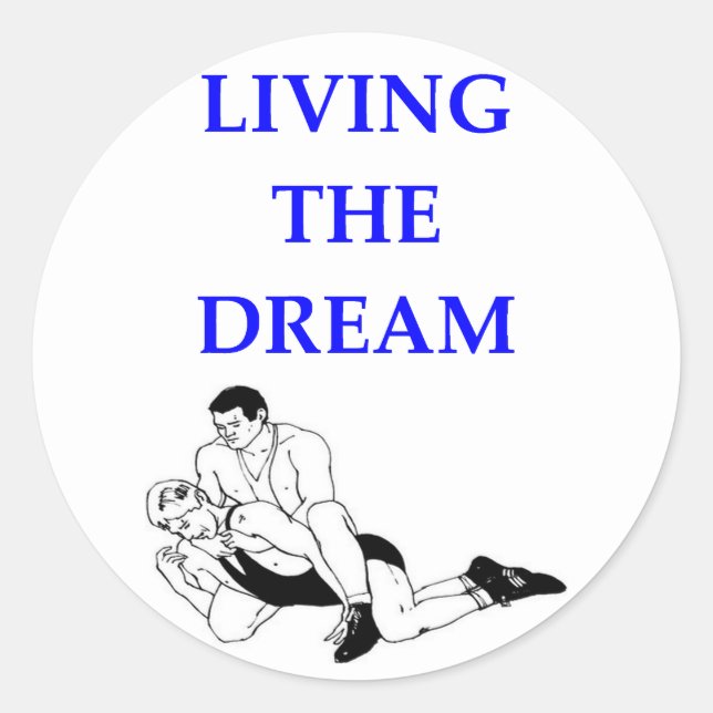 Pegatina Redonda lucha libre (Anverso)