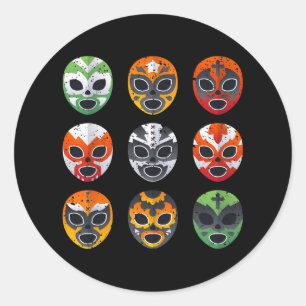 Pegatina Redonda Lucha libre masacra a chiquillos hombres lucha lib