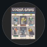 Pegatina Redonda Lucha libre México Cachorro Luchador B<br><div class="desc">Lucha libre México Cachorro Luchador Máscara de Lucha</div>