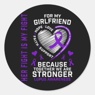 Pegatina Redonda Lucha Linda Es Lucha Novia Conciencia de Lupus