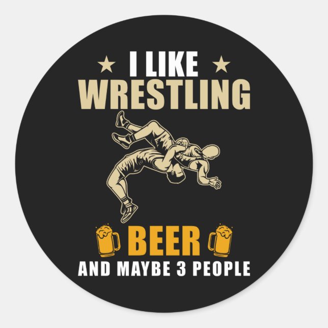 Pegatina Redonda Lucha Y Cerveza (Anverso)