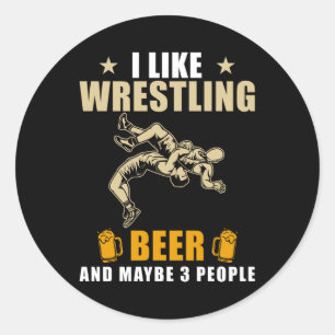 Pegatina Redonda Lucha Y Cerveza