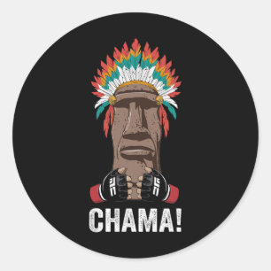 Pegatina Redonda Luchador de Chama Fan de Mma Jjb Boxeo Muay Thai K