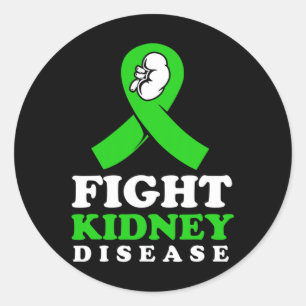 Pegatina Redonda Luchador de enfermedades renales