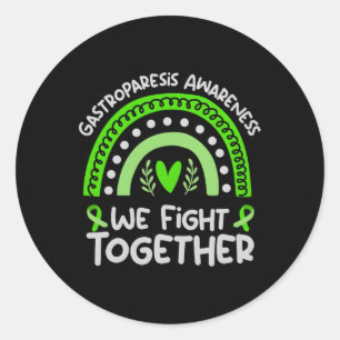 Pegatina Redonda Luchamos Juntos _ Gastroparesis Conciencia Comfor