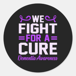 Pegatina Redonda Luchamos por una cura para la conciencia de la dem