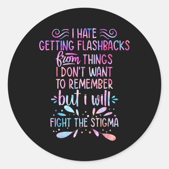 Pegatina Redonda Luchar Concienciación Sobre El Estigma En Salud Me (Anverso)