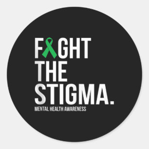 Pegatina Redonda Luchar Contra El Estigma Cinta Verde Awaren De Sal