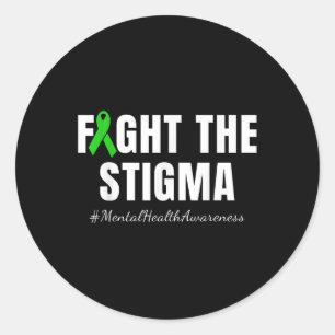 Pegatina Redonda Luchar Contra El Estigma _ Mes De Sensibilización 