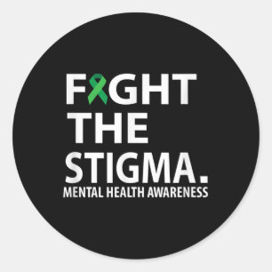 Pegatina Redonda Luchar Contra El Estigma Mes De Sensibilización So