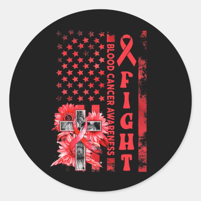 Pegatina Redonda Luchar contra la bandera de los Estados Unidos de  (Anverso)