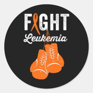 Pegatina Redonda Luchar contra la leucemia Guerrero Concienciación