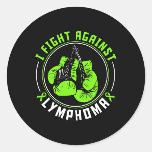 Pegatina Redonda Lucho Concienciación Sobre El Linfoma Apoyo Guante