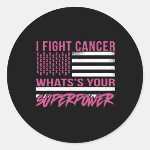 Pegatina Redonda Lucho contra el cáncer, ¿cuál es tu superpoder?