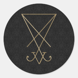 Pegatina Redonda Lucifer Alchemy Sigil Arte Gótico