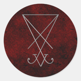 Pegatina Redonda Lucifer Alchemy Sigil Arte Gótico