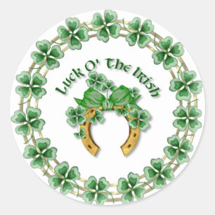 Pegatina Redonda Luck O' The Irish