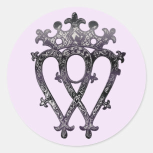 Pegatina Redonda Luckenbooth, Escocia, símbolo de amor del patrimon