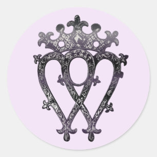 Pegatina Redonda Luckenbooth, Escocia, símbolo de amor del patrimon