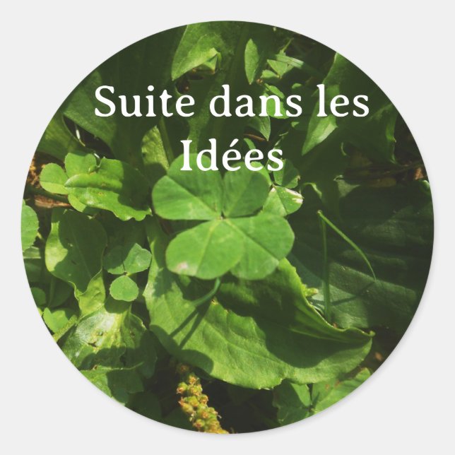 Pegatina Redonda Lucky Charm - Porte-bonheur  (Anverso)