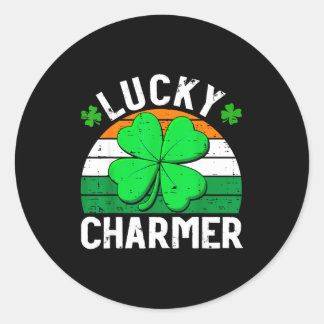 Pegatina Redonda Lucky charmer shirts boys kids girls funny st