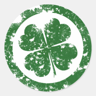 Pegatina Redonda Lucky Clover