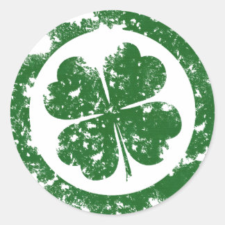 Pegatina Redonda Lucky Clover