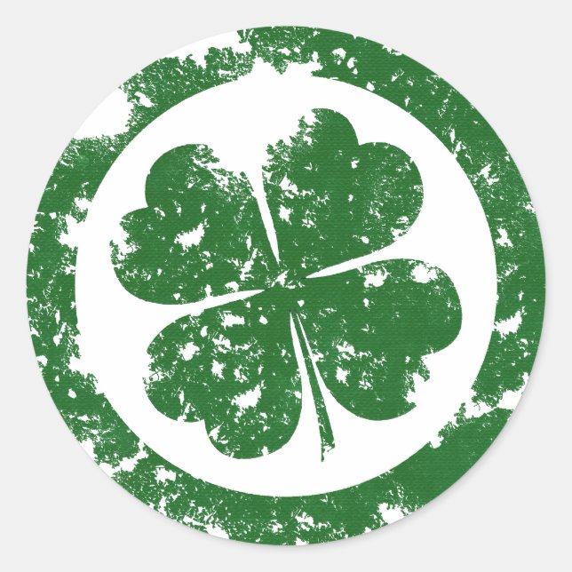 Pegatina Redonda Lucky Clover (Anverso)