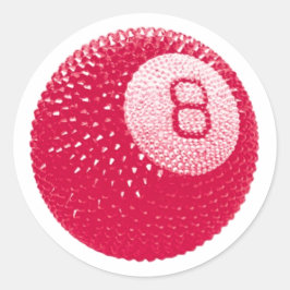 Pegatina Redonda Lucky Disco 8 Pink, Lucky Disco Ball, Funky Art