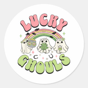 Pegatina Redonda Lucky Ghouls St Patricks Day Spooky Ghost Charm