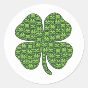 Pegatina Redonda Lucky Irish Clover