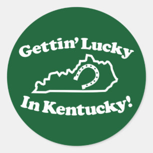 Pegatina Redonda Lucky Kentucky