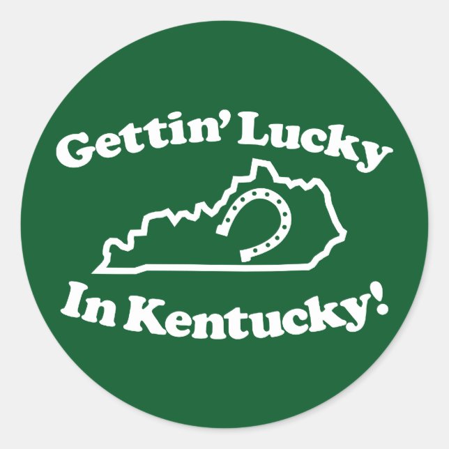 Pegatina Redonda Lucky Kentucky (Anverso)