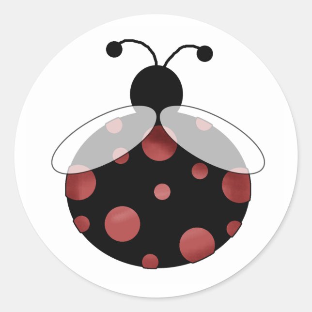 Pegatina Redonda Lucky Ladybug (Anverso)