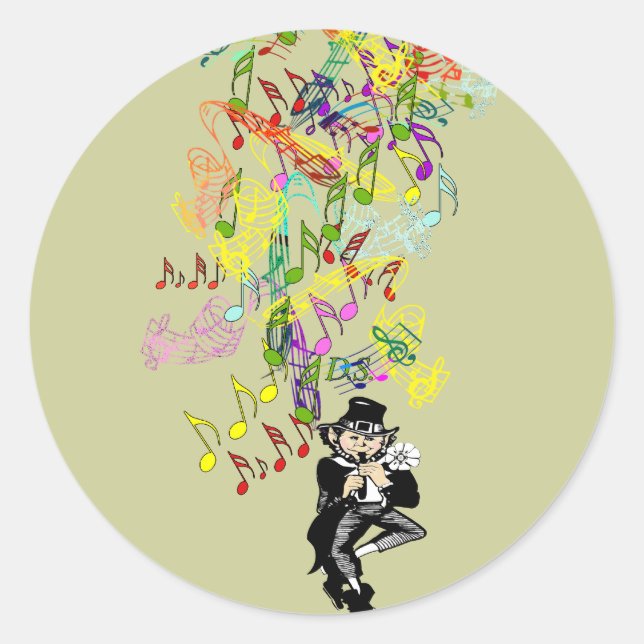 Pegatina Redonda Lucky Leprechaun (Anverso)