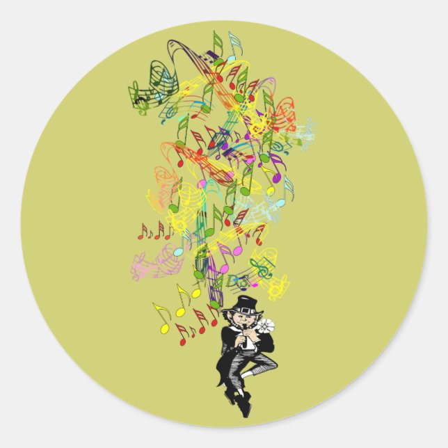 Pegatina Redonda Lucky Leprechaun (Anverso)