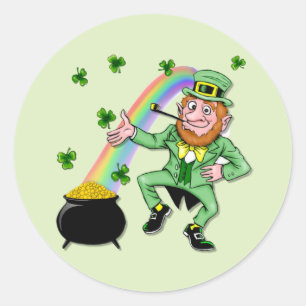 Pegatina Redonda Lucky Leprechaun