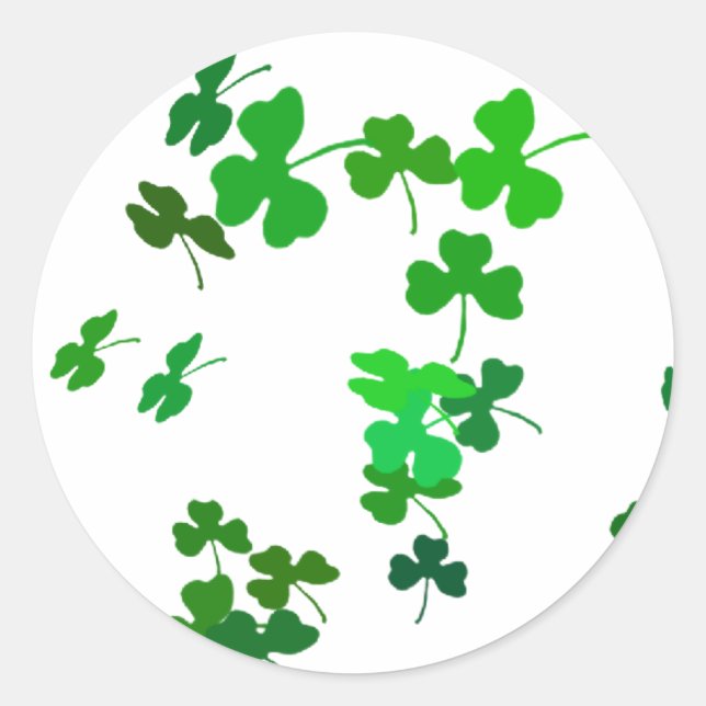 Pegatina Redonda Lucky Shamrock (Anverso)