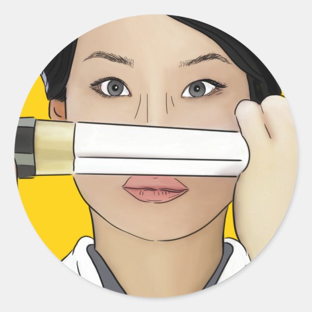 Pegatina Redonda Lucy Lu Kill Bill Sticker (Anverso)