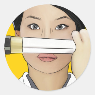 Pegatina Redonda Lucy Lu Kill Bill Sticker