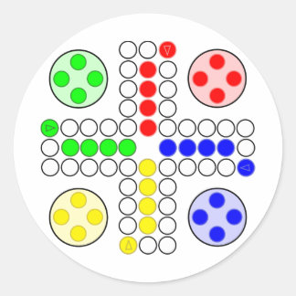 Pegatina Redonda Ludo Classic Board Game