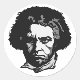 Pegatina Redonda Ludwig van Beethoven