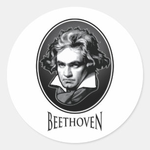 Pegatina Redonda Ludwig van Beethoven