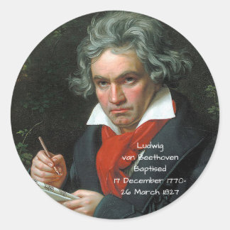 Pegatina Redonda Ludwig van Beethoven, 1820