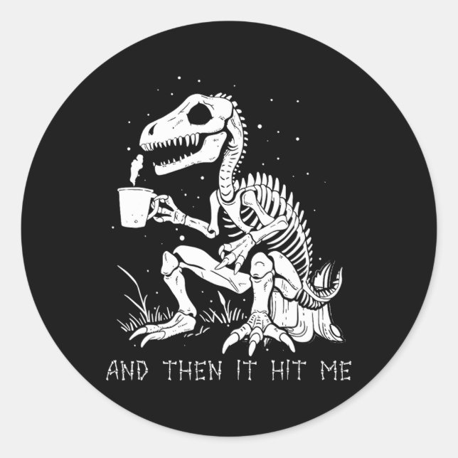 Pegatina Redonda Luego Me Golpeó Esbozo Disstume De Halloween (Anverso)