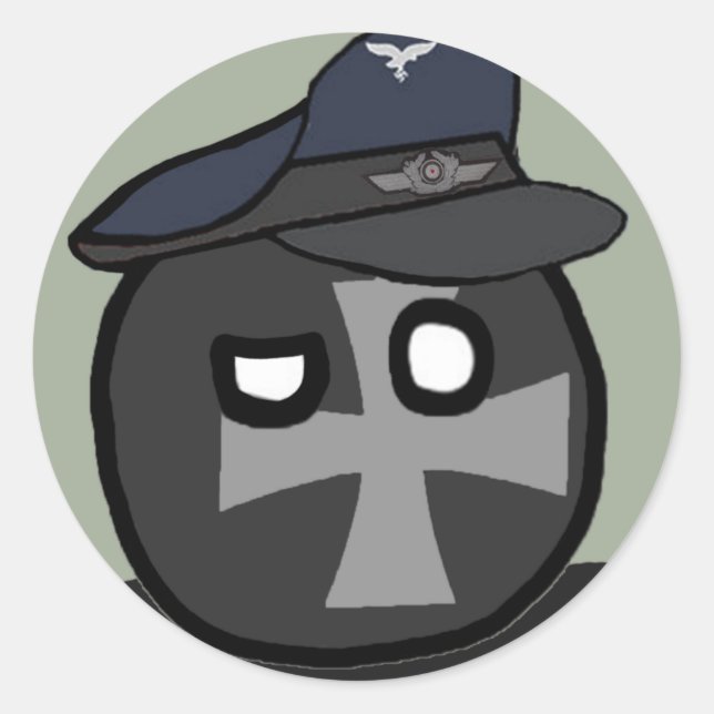Pegatina Redonda LuftwaffeBall - polandball (Anverso)